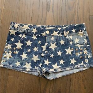 Star denim shorts
